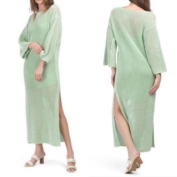 New Young Fabulous & Broke Santorini Crochet Slip Maxi Dress/Swim Cover-Up NWT - Picture 1 of 17